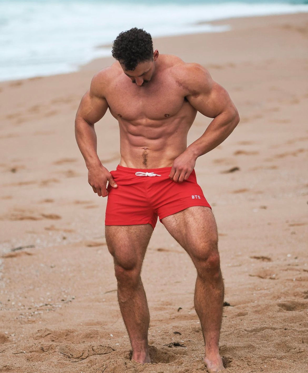 RED IBIZA BOARD SHORTS